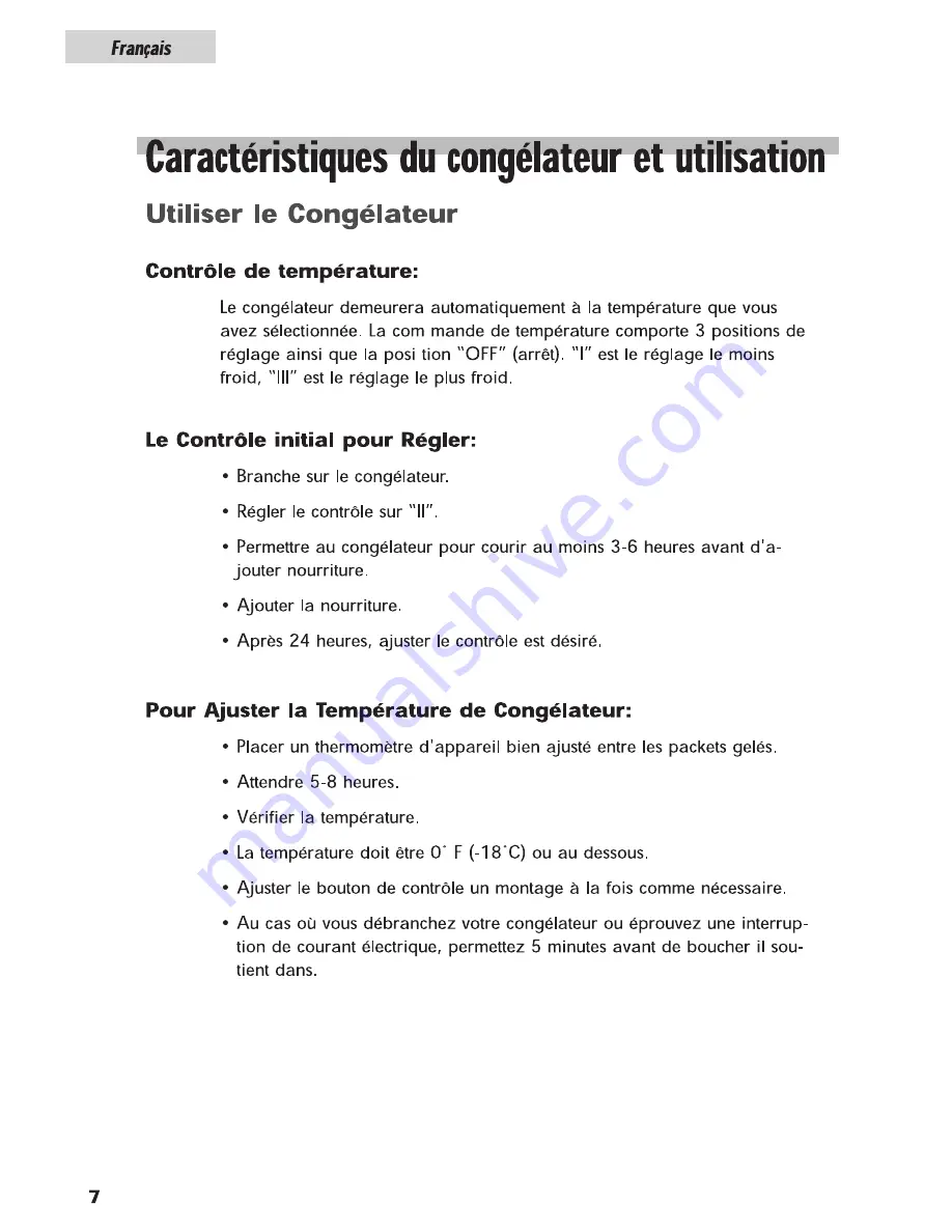 Amana AFC0503BW User Manual Download Page 22