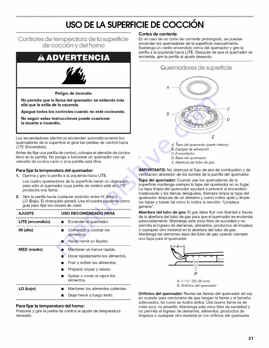 Amana AGR4433XDB0 Use & Care Manual Download Page 21