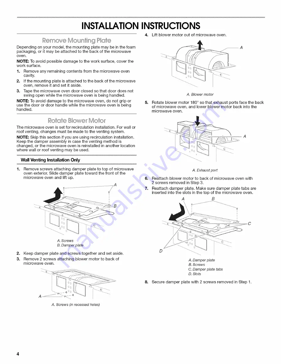 Amana AMV1150VAB3 Installation Instructions Manual Download Page 4