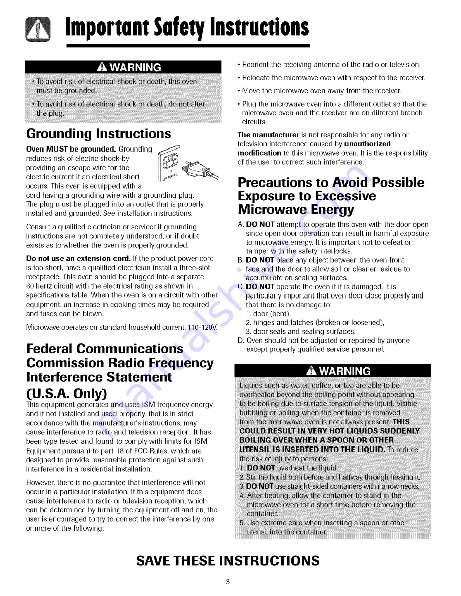 Amana AMV4204AA Use & Care Manual Download Page 3