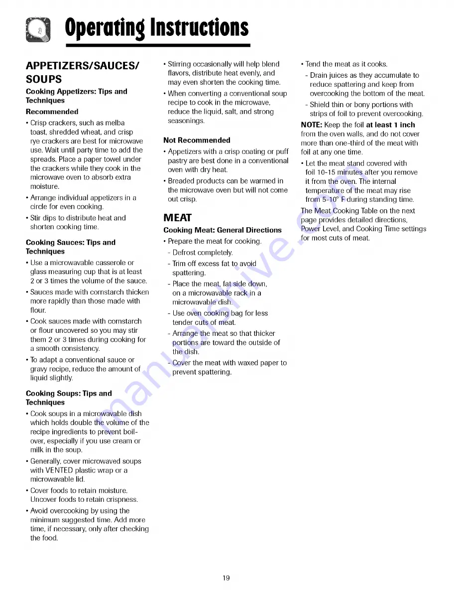 Amana AMV4204AA Use & Care Manual Download Page 19