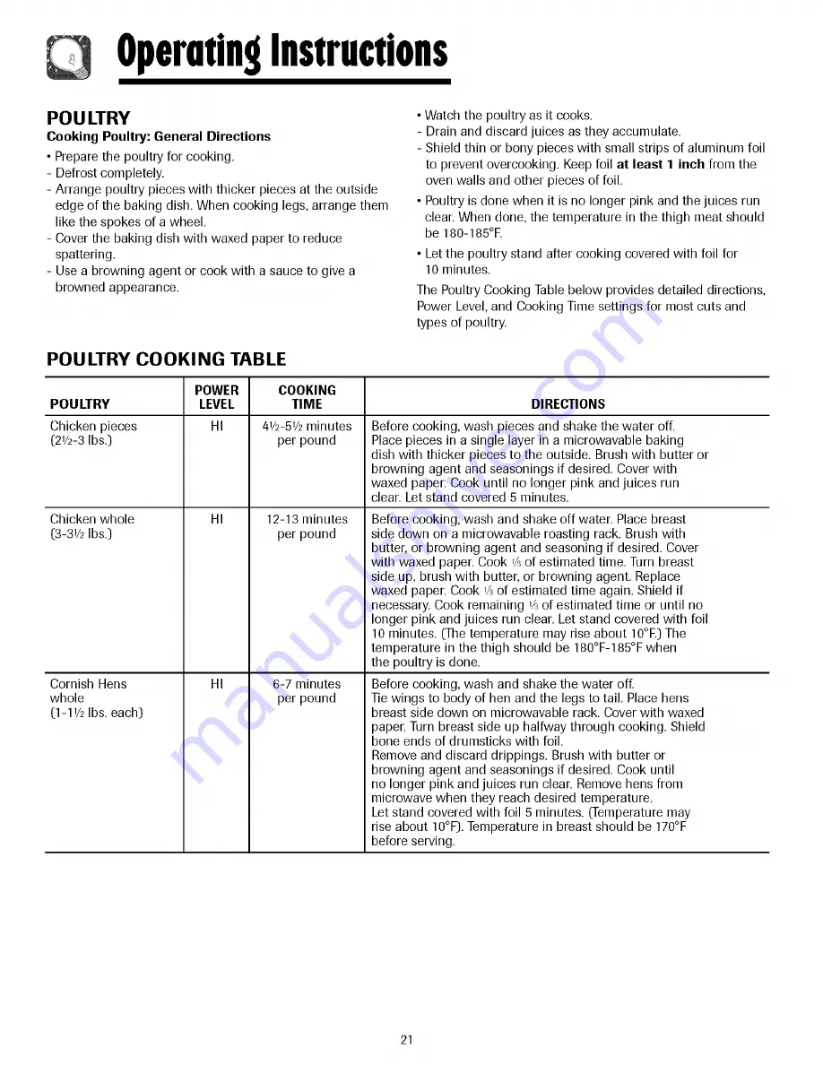 Amana AMV4204AA Use & Care Manual Download Page 21