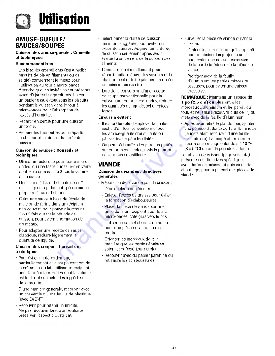 Amana AMV4204AA Use & Care Manual Download Page 47