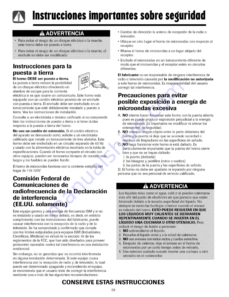 Amana AMV4204AA Use & Care Manual Download Page 59