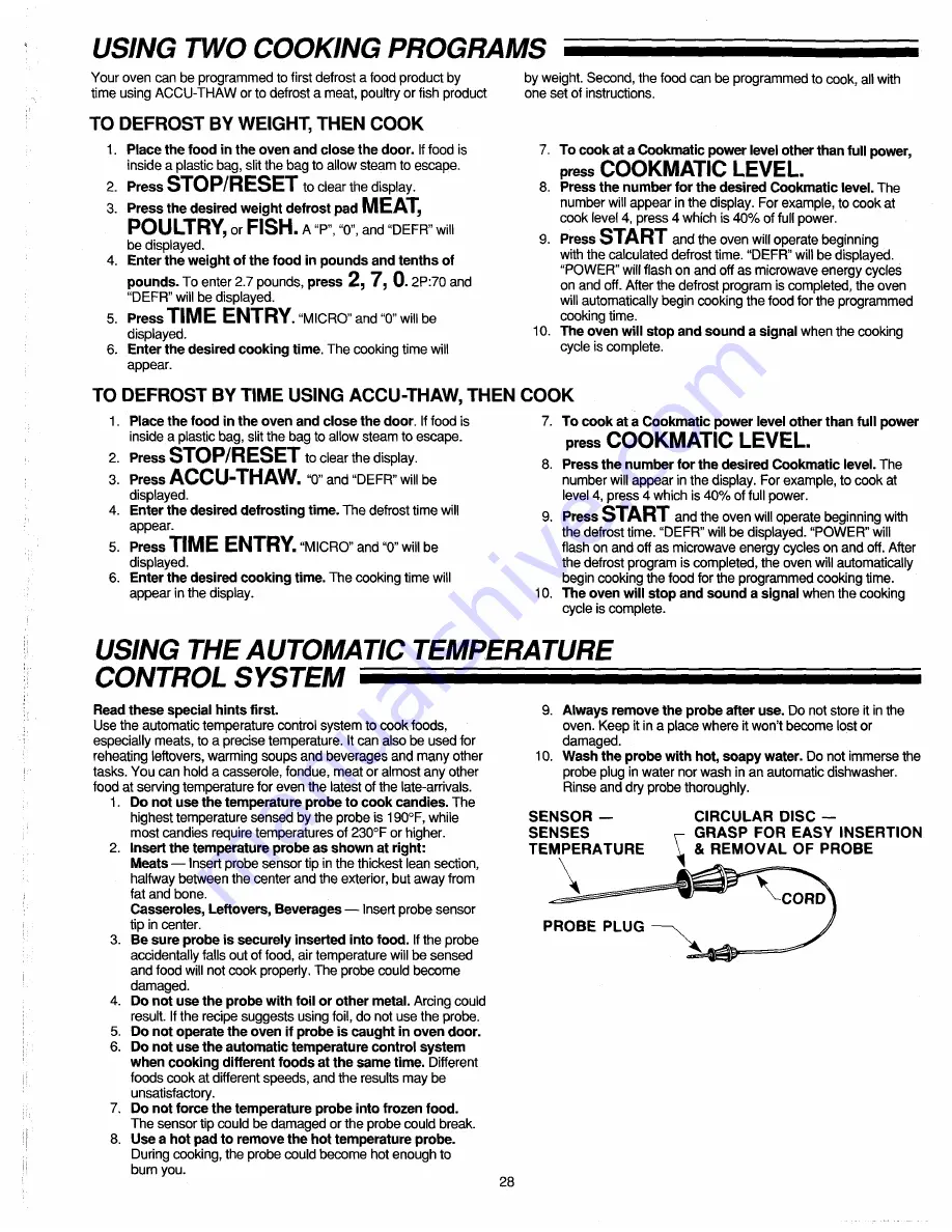 Amana AOR27DE Use & Care Manual Download Page 28