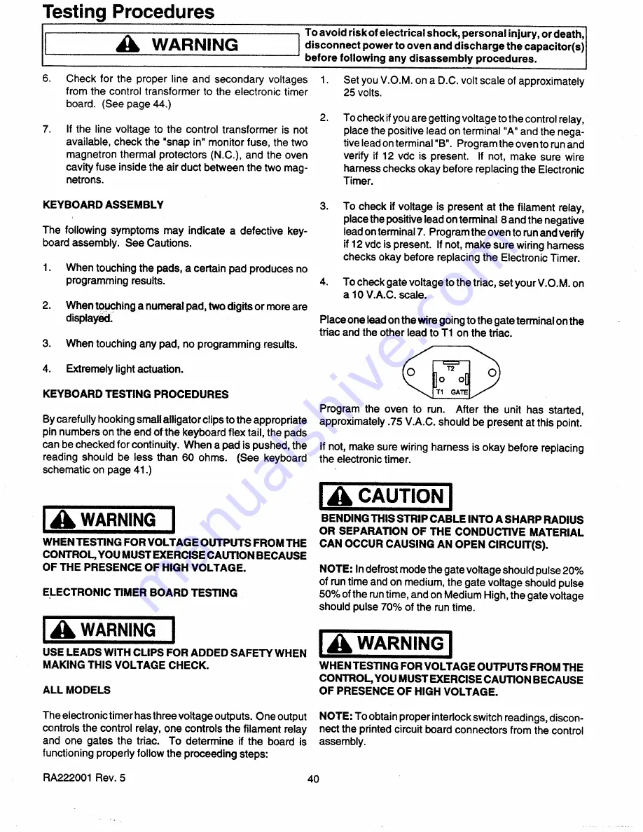 Amana MC2000MPP Service Manual Download Page 40