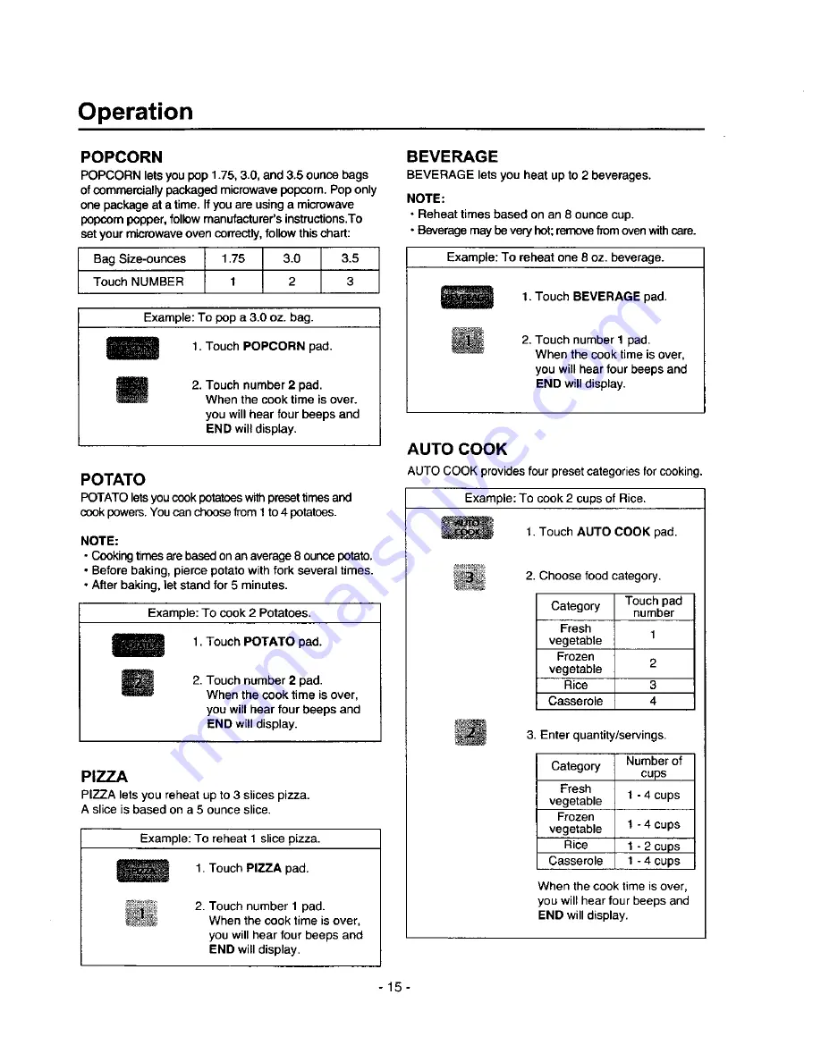 Amana MVH250E Owner'S Manual Download Page 15