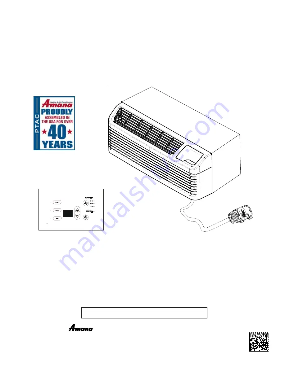 Amana PTH123G25AXXX Installation Instructions & Owner'S Manual Download Page 1