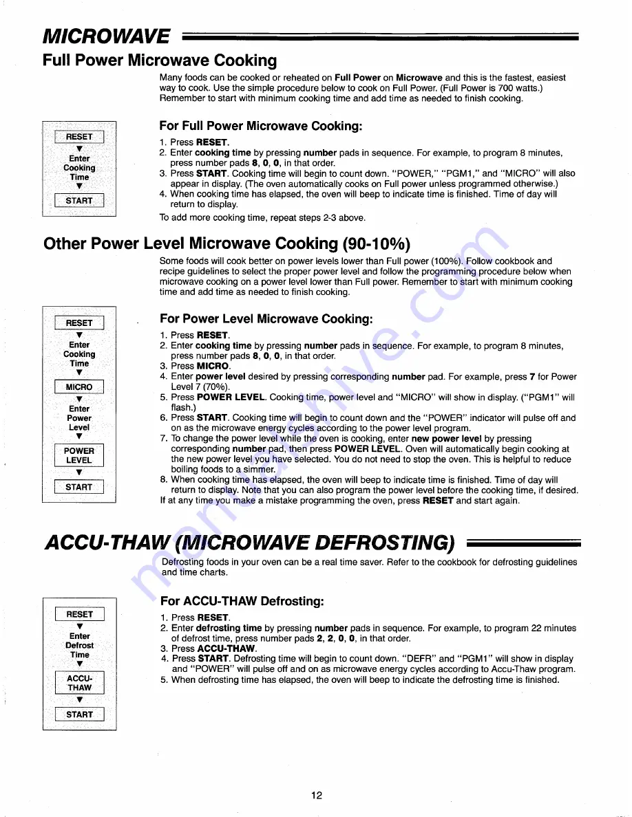 Amana Radarange Plus RMC 720A Use & Care Manual Download Page 11