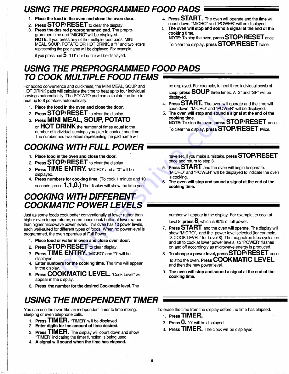 Amana RBG622T Use & Care Manual And Cooking Manual Download Page 9