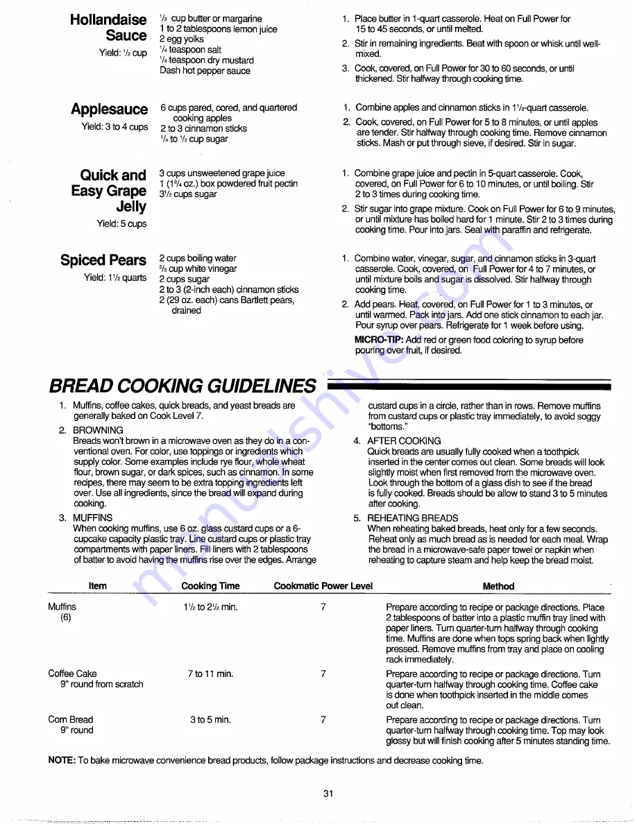 Amana RBG622T Use & Care Manual And Cooking Manual Download Page 31