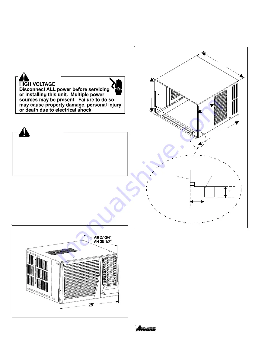 Amana Room Air Conditioner & Heat Pump Use And Care Manual Download Page 12