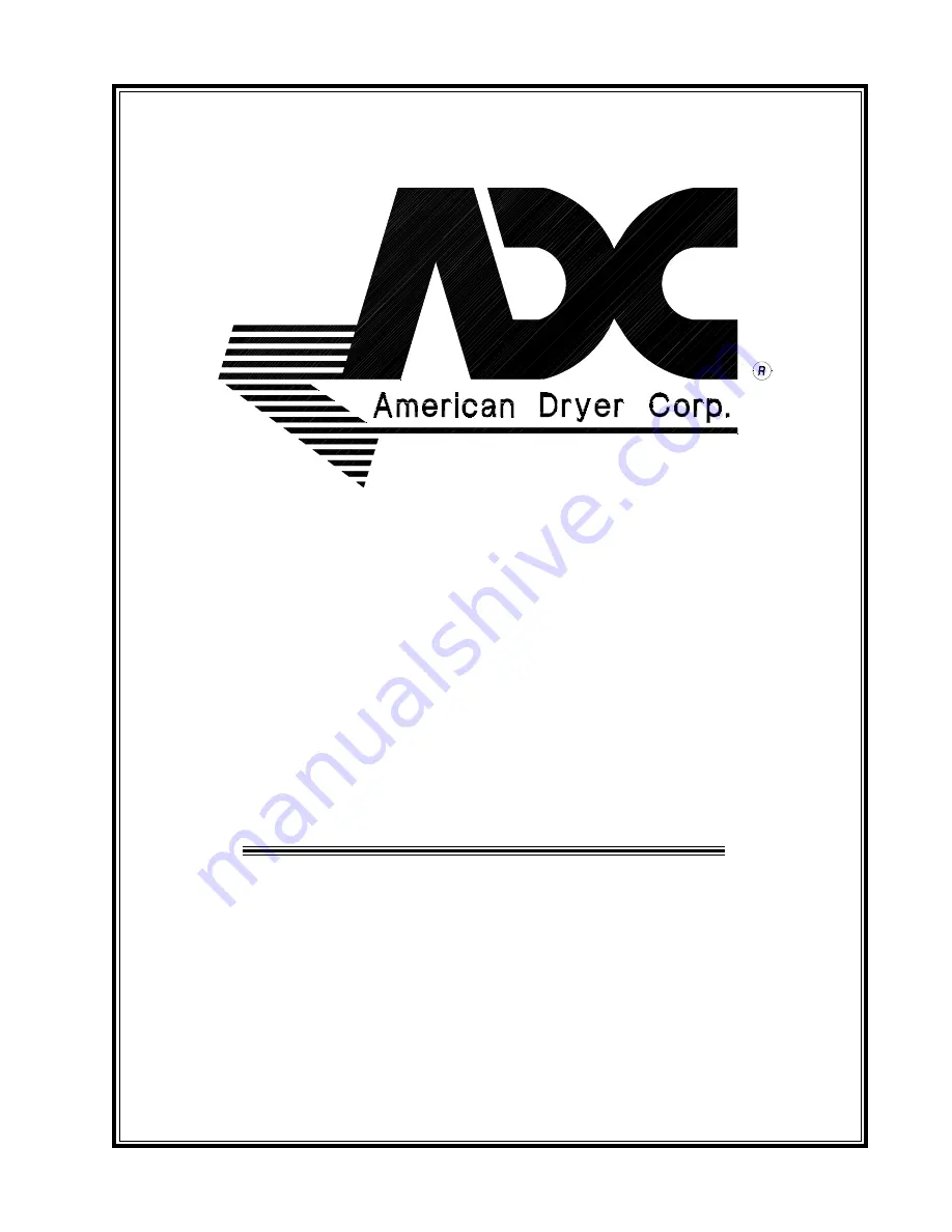 American Dryer Corp. AD-27 Parts Manual Download Page 1