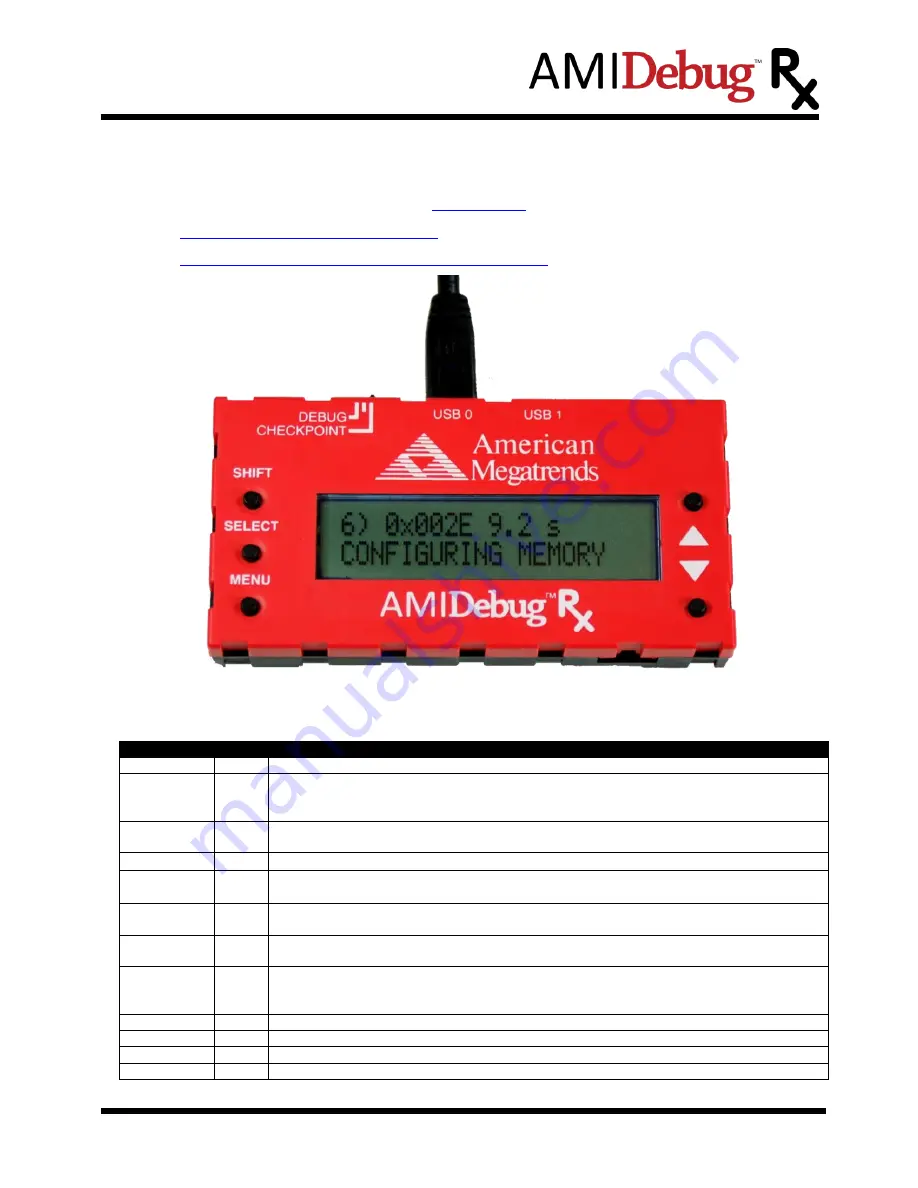 American Megatrends AMIDebug Rx User Manual Download Page 6