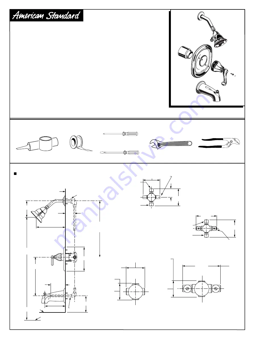 American Standard Bath/Shower Trim Kit T028.50X Installation Instructions Download Page 1