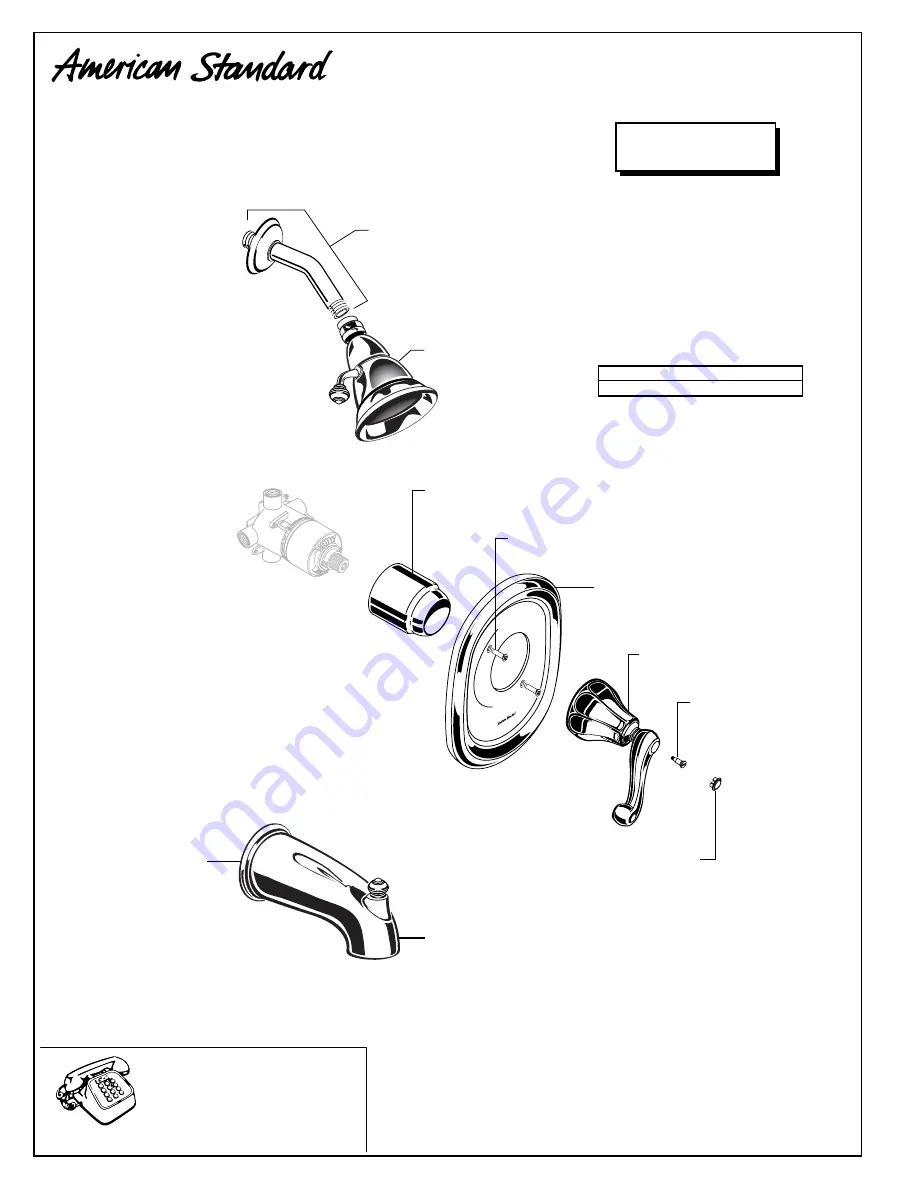 American Standard Bath/Shower Trim Kit T028.50X Скачать руководство пользователя страница 4