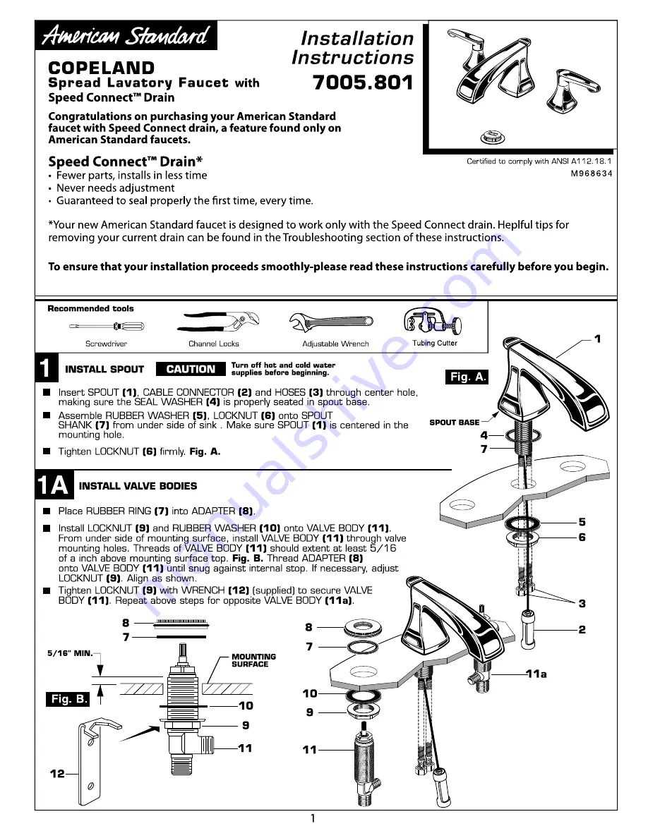 American Standard Copeland 7005.801 Скачать руководство пользователя страница 1