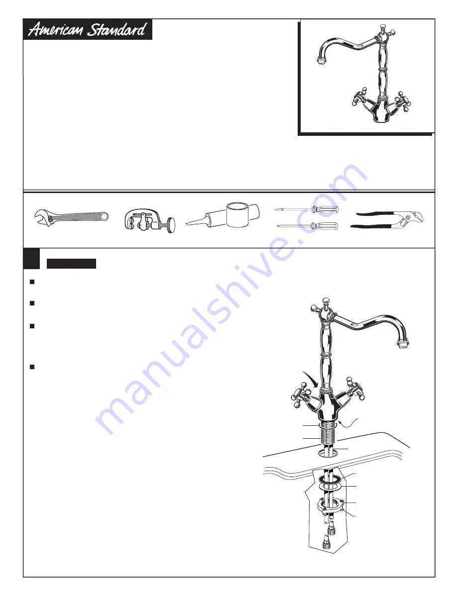 American Standard Culinaire Bar/Pantry Faucet 4233.400 Installation Instructions Download Page 1