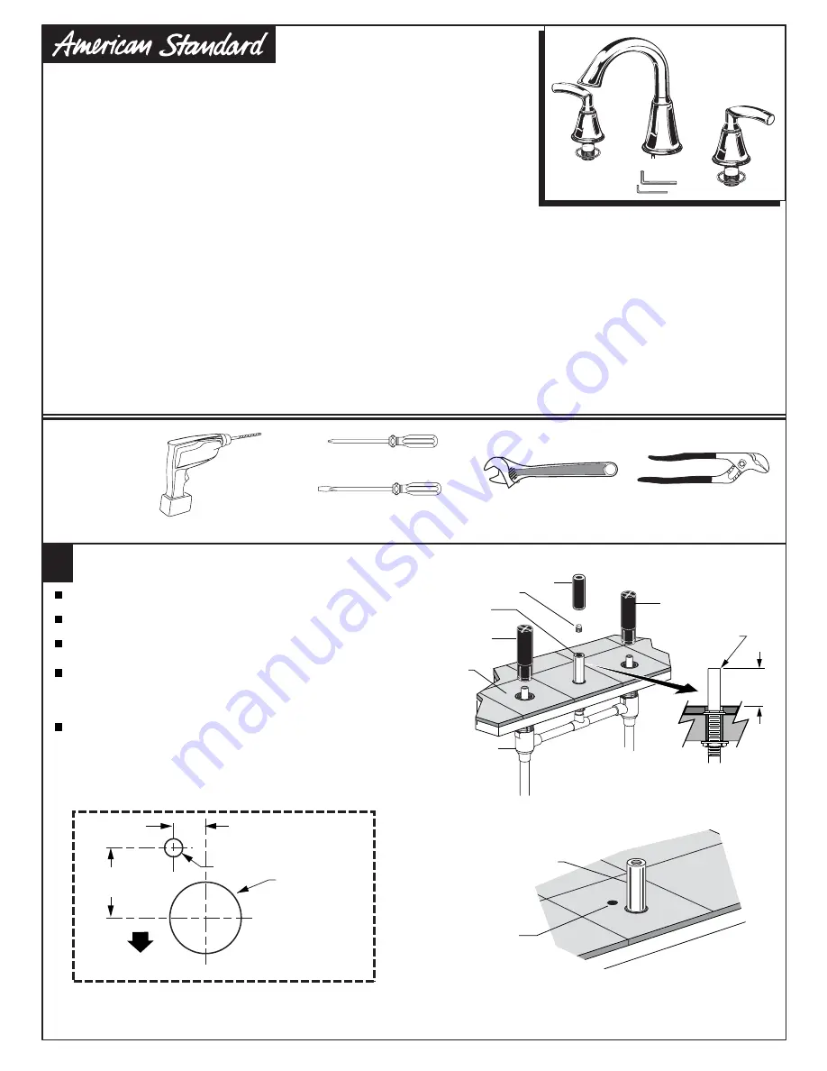 American Standard Tropic Deck Kit T038.900 Скачать руководство пользователя страница 1