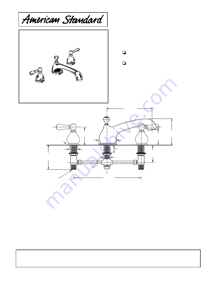 American Standard Williamsburg Deck Mount Tub Filler 2800.222 Скачать руководство пользователя страница 1