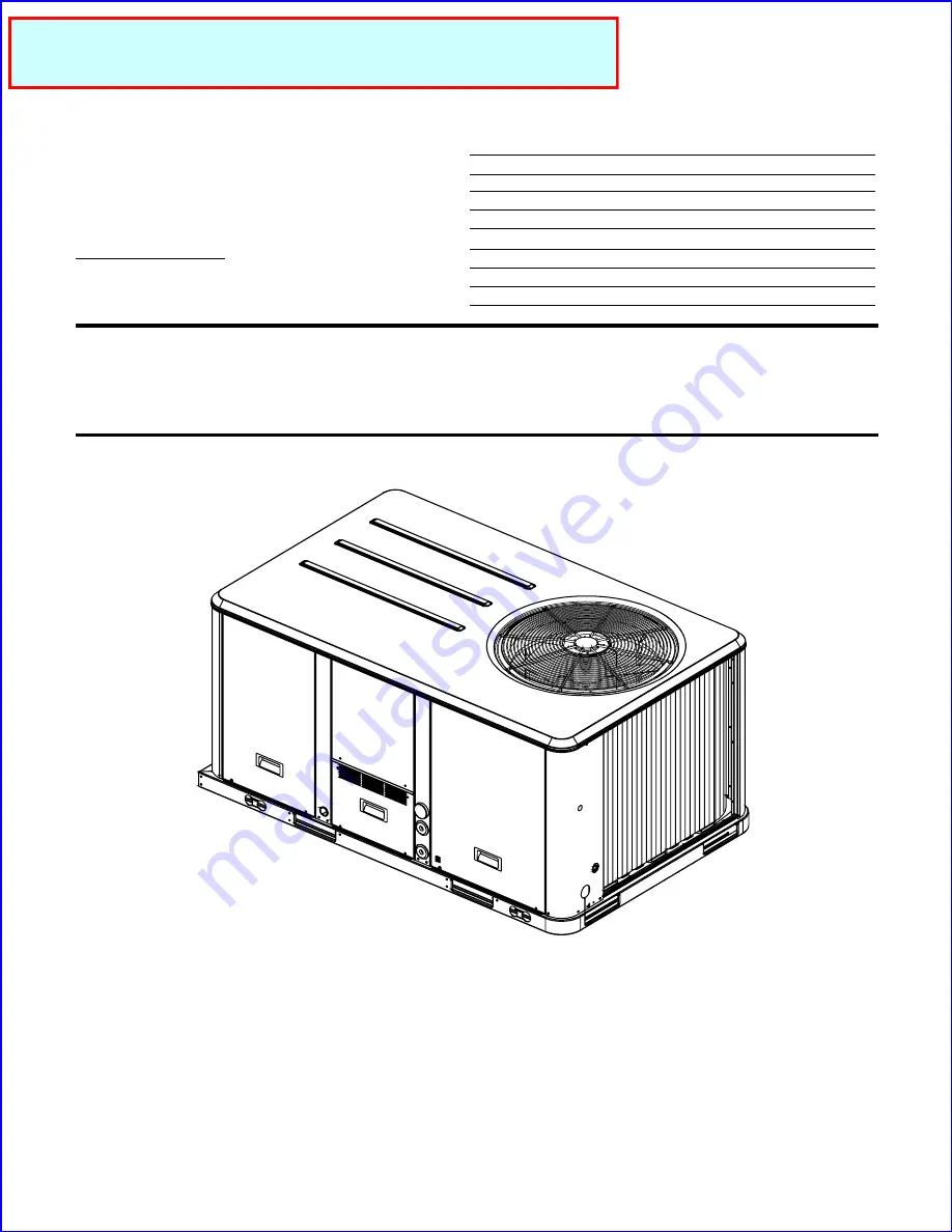 American Standard YHC033A Скачать руководство пользователя страница 1