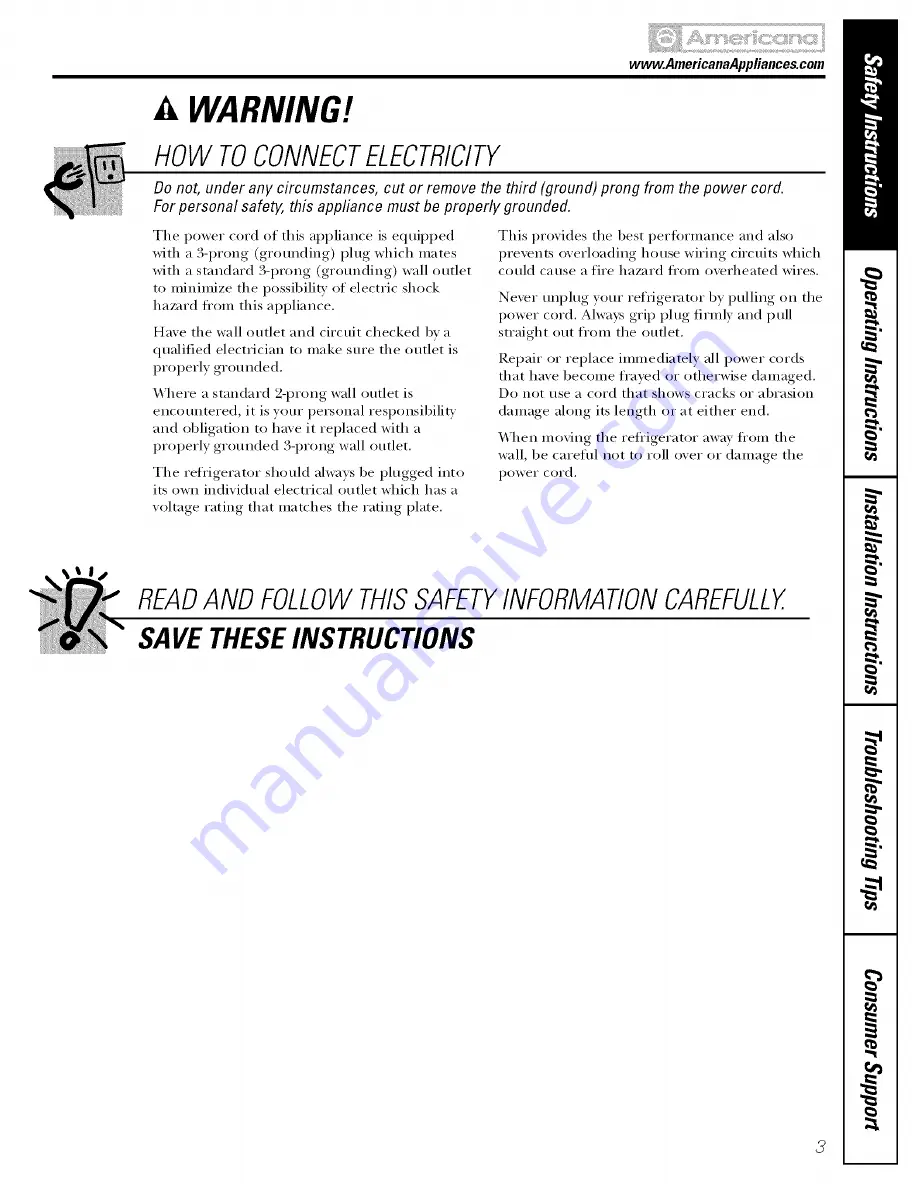 AMERICANA A3309 Owner'S Manual & Installation Instructions Download Page 3