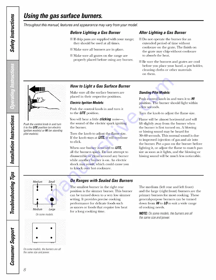 AMERICANA AGBS300 Owner'S Manual & Installation Instructions Download Page 8