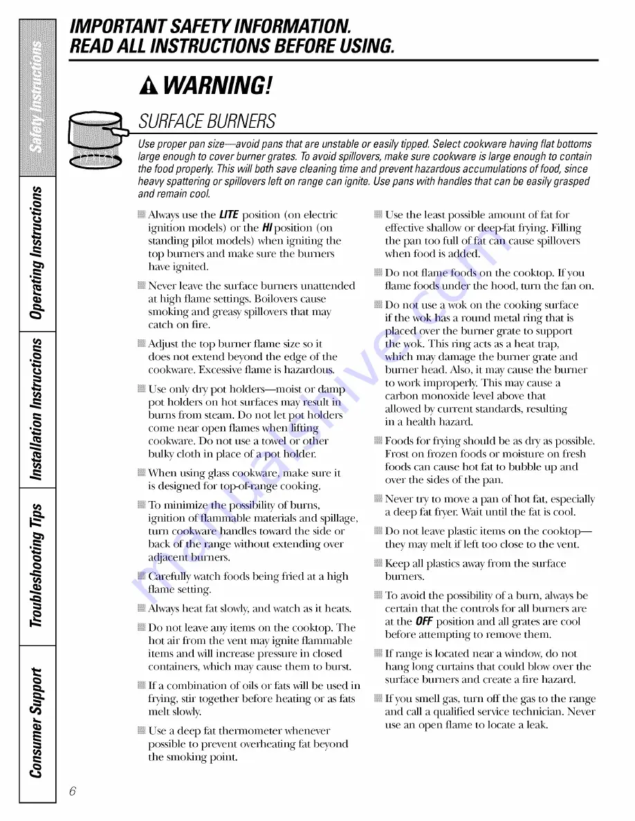 AMERICANA AGBS300 Owner'S Manual & Installation Instructions Download Page 54