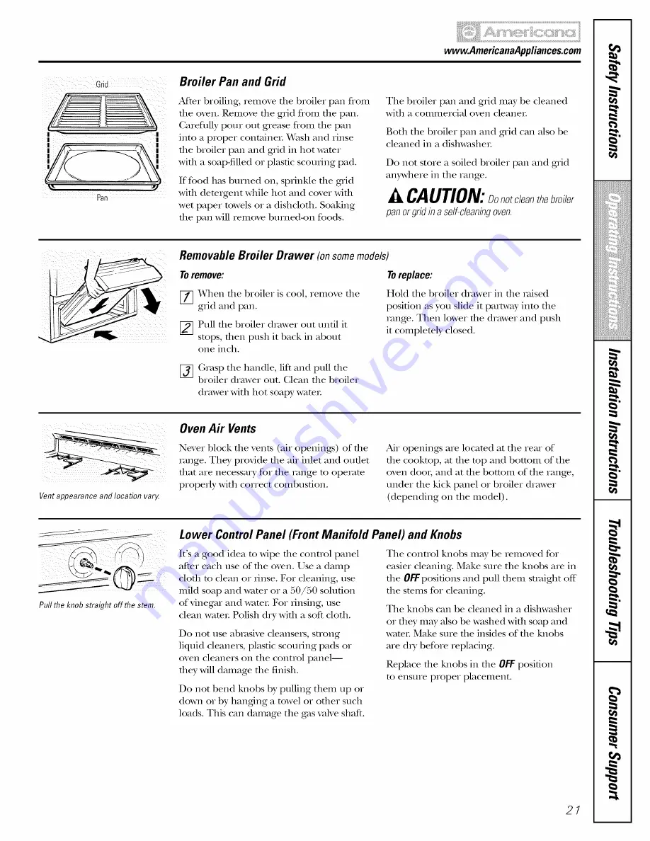 AMERICANA AGBS300 Owner'S Manual & Installation Instructions Download Page 69