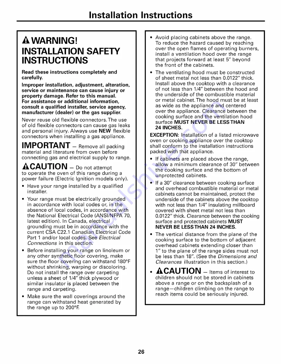 AMERICANA AGBS300 Owner'S Manual & Installation Instructions Download Page 74