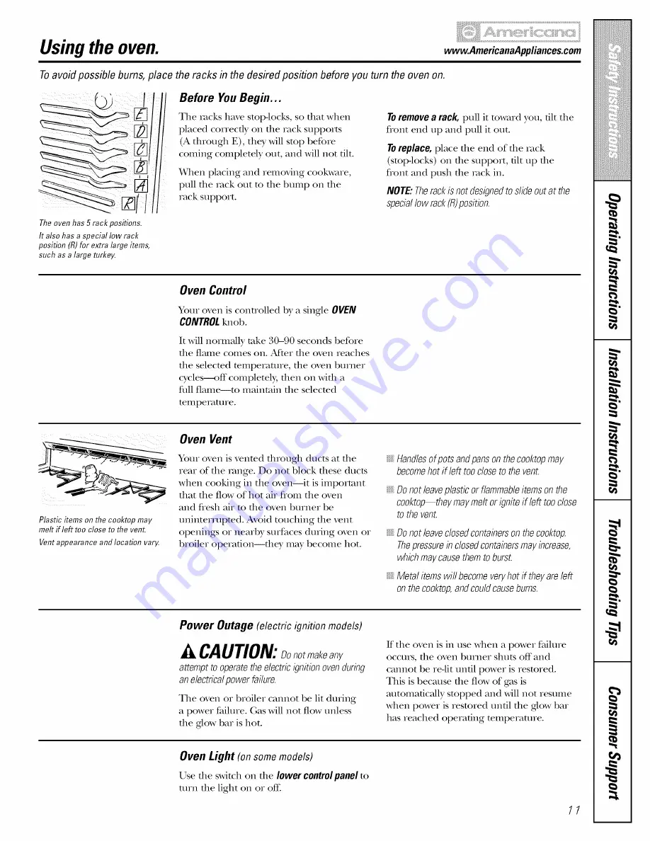 AMERICANA AGBS300 Owner'S Manual & Installation Instructions Download Page 107