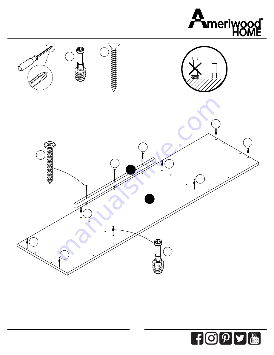 Ameriwood HOME 8968335COM Assembly Instructions Manual Download Page 12