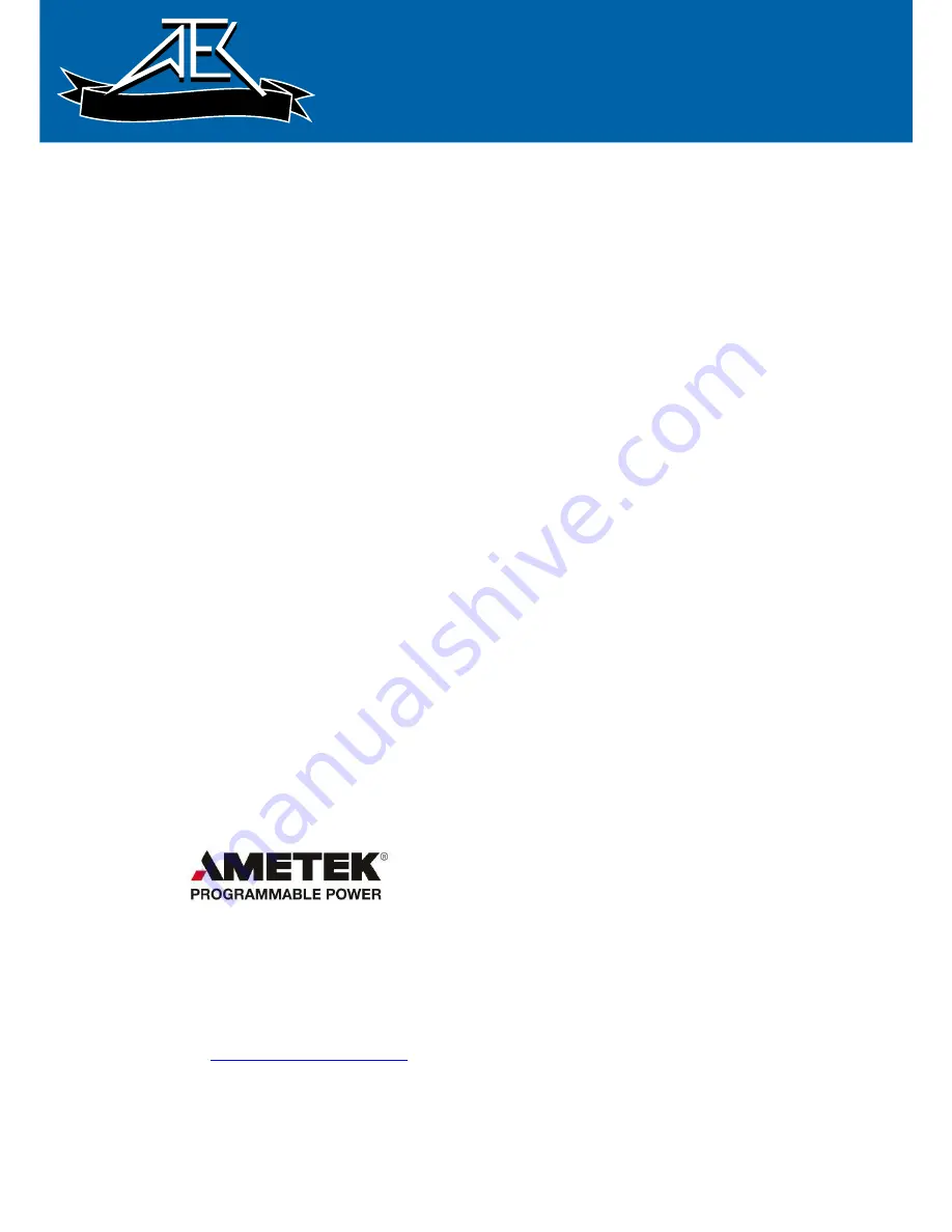 Ametek 1251RP Series Скачать руководство пользователя страница 1