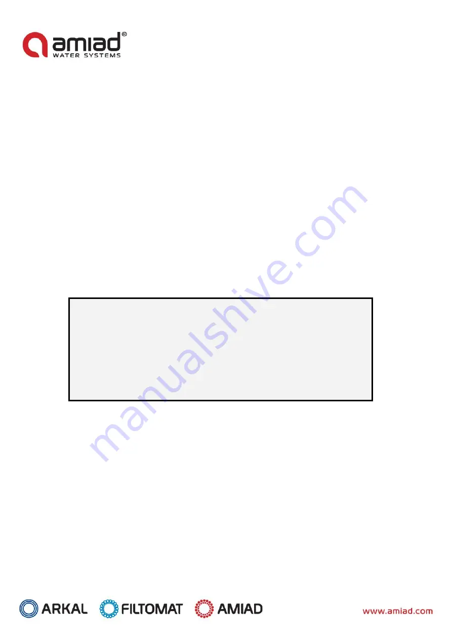 amiad AMF-370K-S Installation And Operation Instructions Manual Download Page 1