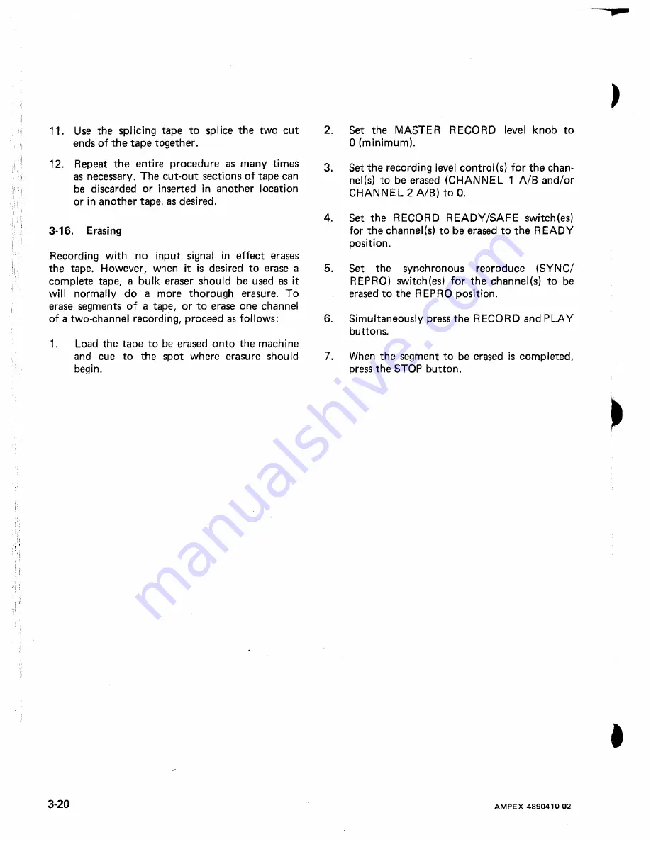 Ampex ATR-700 Operation And Maintenance Download Page 46