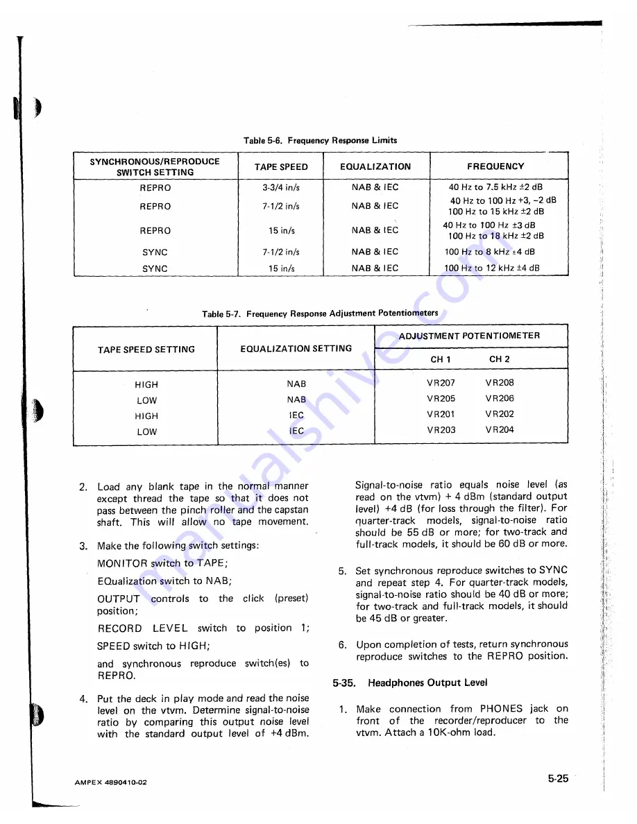 Ampex ATR-700 Operation And Maintenance Download Page 91