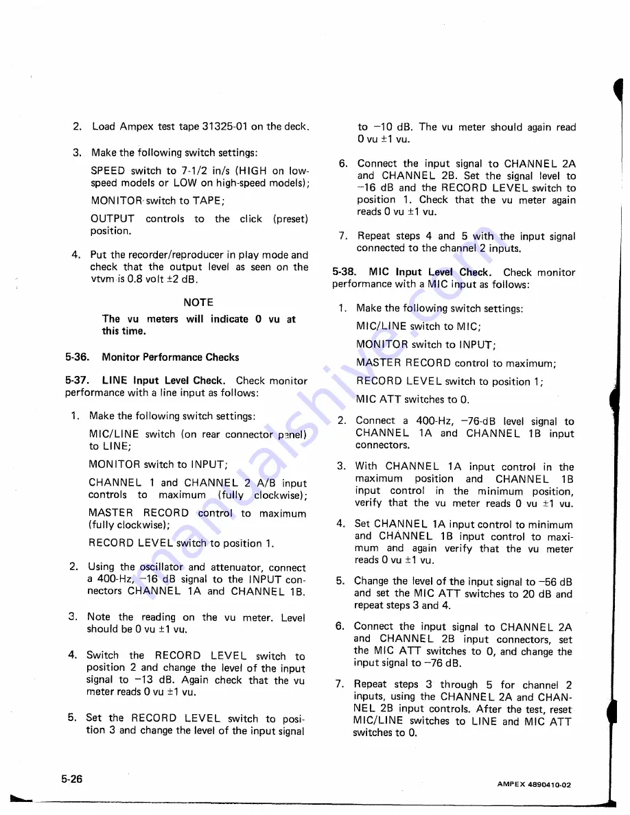 Ampex ATR-700 Скачать руководство пользователя страница 92