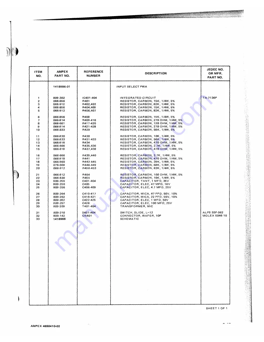 Ampex ATR-700 Operation And Maintenance Download Page 139