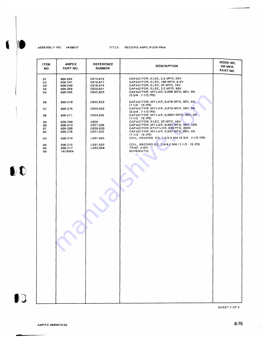 Ampex ATR-700 Operation And Maintenance Download Page 160