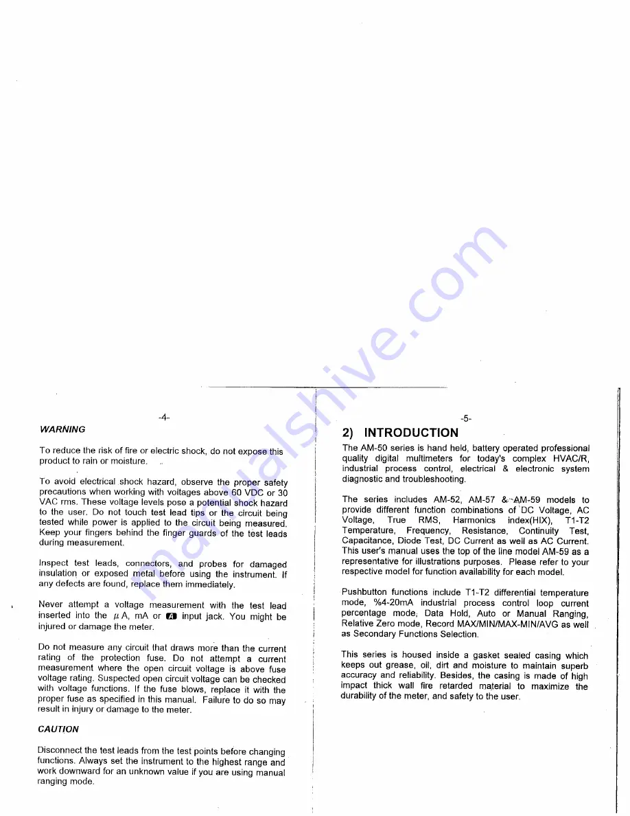 Amprobe AM-52 User Manual Download Page 5