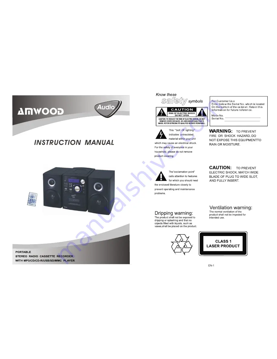 Amwood CD-93 Скачать руководство пользователя страница 1