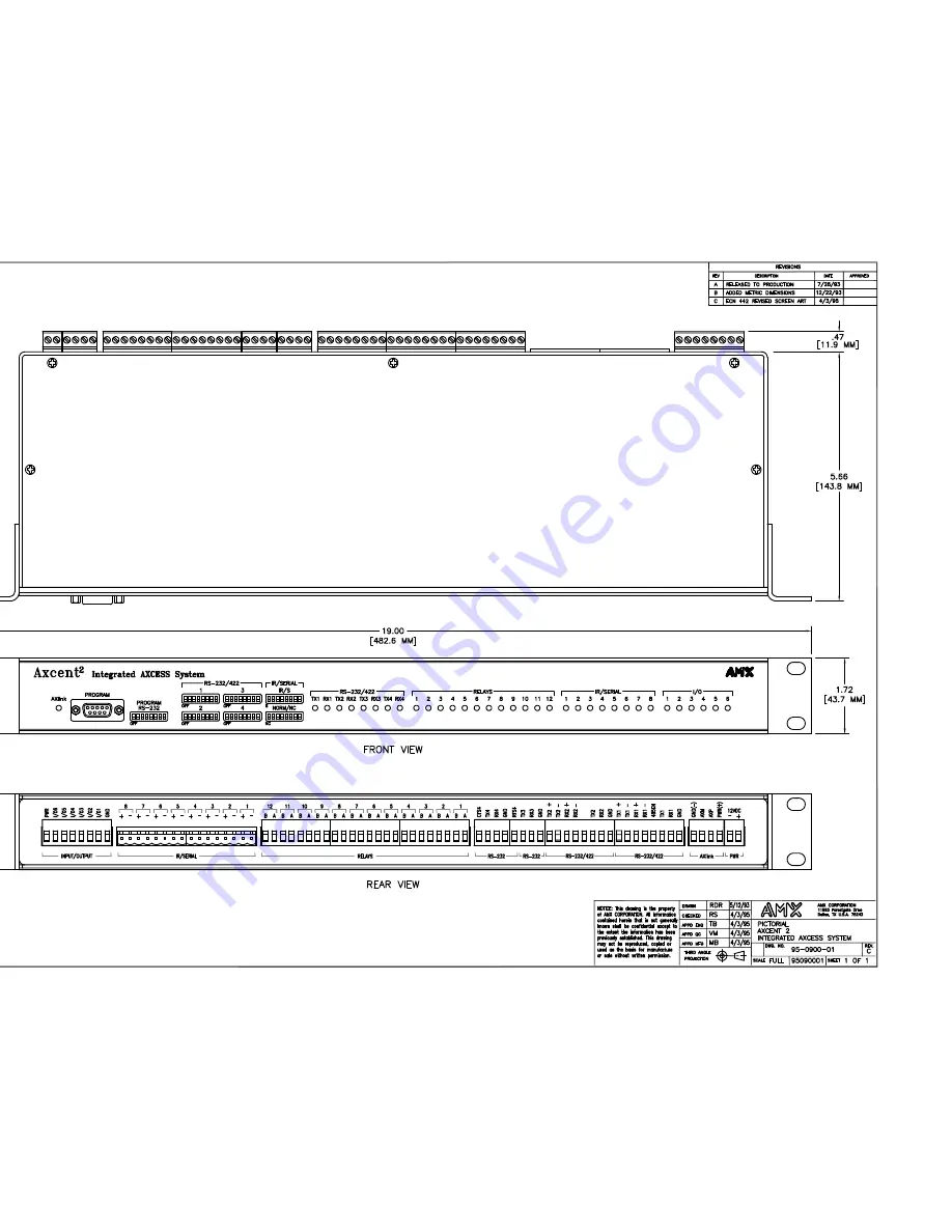 AMX Axcent2 Schematic Diagram Download Page 1