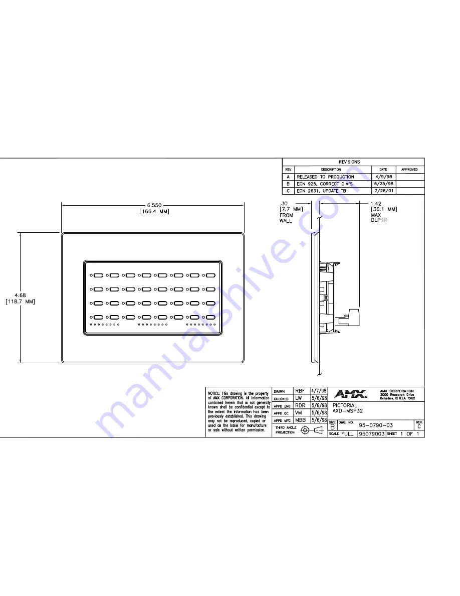 AMX AXD-MSP32 Schematic Diagram Download Page 1