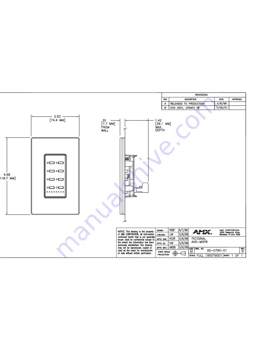 AMX AXD-MSP8 Schematic Diagram Download Page 1