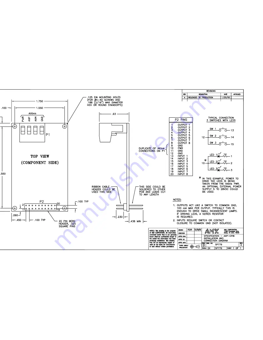 AMX AXP-CPI8 Schematic Diagram Download Page 1