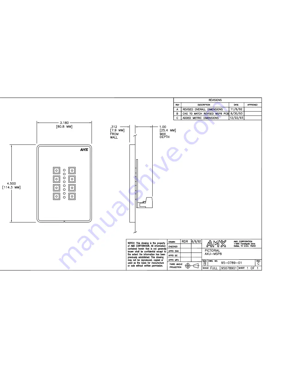 AMX AXU-MSP8 Schematic Diagram Download Page 1