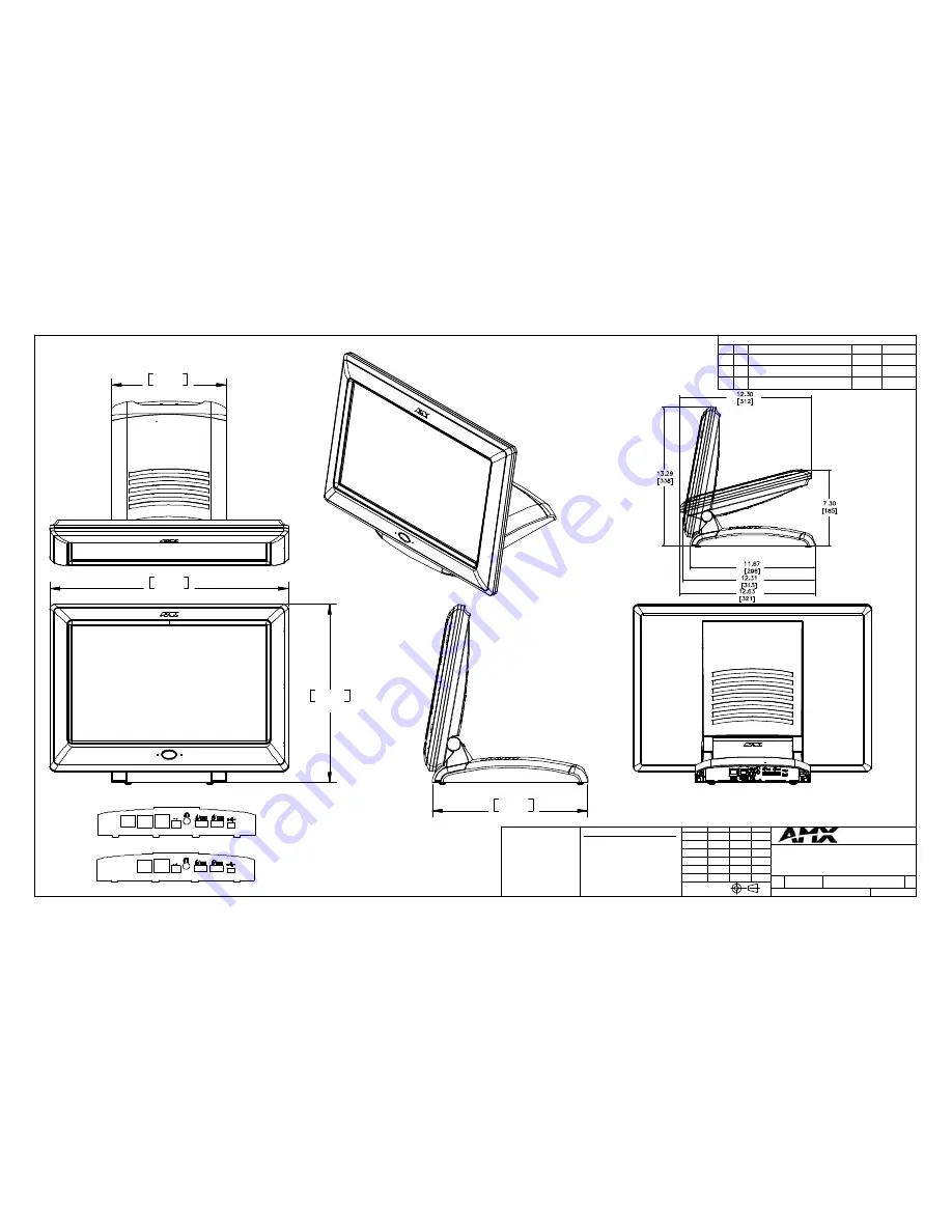 AMX Modero NXT-1700VG Dimension Manual Download Page 1