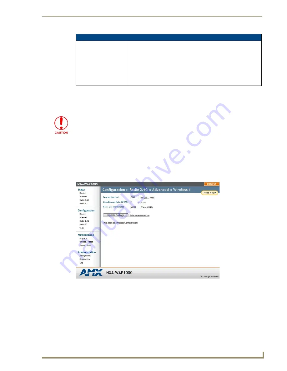 AMX NXA-WAP1000 Reference Manual Download Page 41