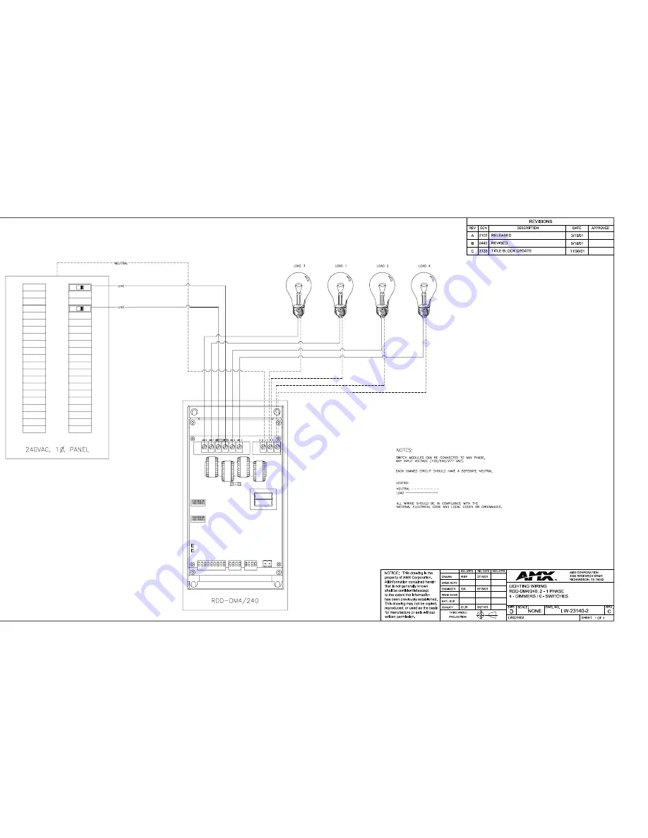 AMX RDD-DM4/240 Schematic Diagram Download Page 1