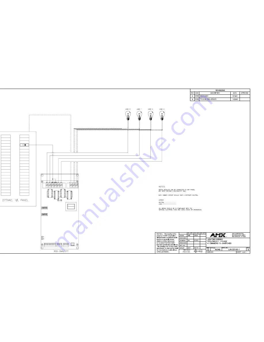 AMX RDD-DM4/277 Schematic Diagram Download Page 1